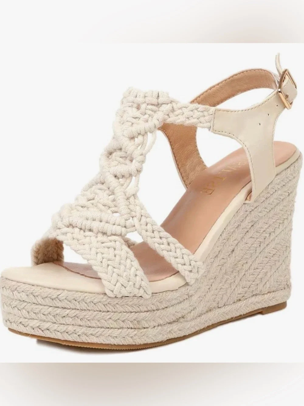 Lhamo Latso Boho Macrame wedge espadrille sandals women’s 6